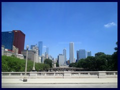 Grant Park  86 - skyline seen from bridge above railroad